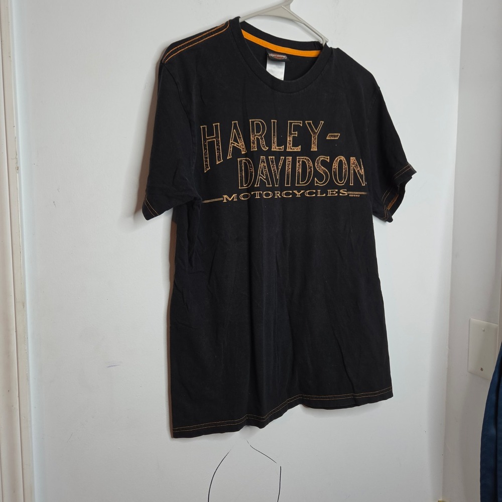 Harley-Davidson Kerstings North Judson IN Graphic Tee Black Orange Medium